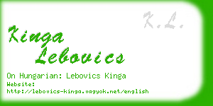 kinga lebovics business card